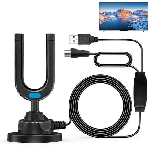 Strongest Indoor TV Aerial,Waterproof,Sun-proof,Lightning-proof And Cold-resistant Design,Strong Signal,TV Aerial Indoor With 26Ft Coax Cable TV Signal Booster,for Smart TV