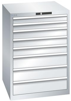 kaiserkraft | ESD-Schubladenschrank | BxTxH 717 x 725 x 1000 mm | 8 Schubladen | 75/100/150 mm | Traglast 75 kg | lichtgrau
