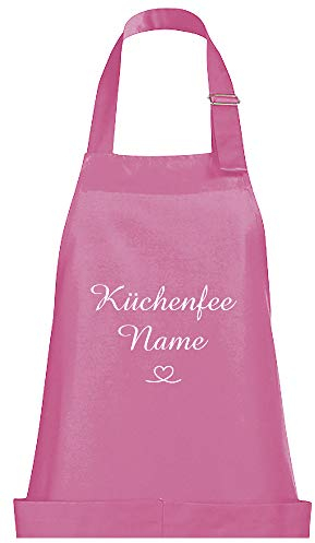 Schnoschi Küchenschürze Rosa mit Wunschnamen bestickt