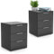 Vitalispa Nachttisch Florenz, Nachtkommode, Schwarz, 46 x 60 cm 2er Set