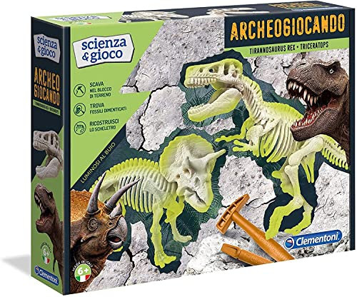 Clementoni- Archeogiocando T-Rex & Triceratopo, 13984