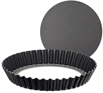 Tramontina BRASIL Quiche- & Tarteform mit Hebeboden Ø 24 cm, Antihaftbeschichtung, gewellter Rand, PFOA-frei & kratzfest, leicht zu reinigen