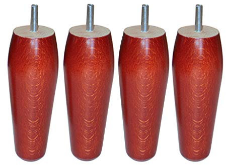 MARGOT 3700527816005 Atelier d'artiste Olive Lot de 4 Pieds de lit Bois Teinte merisier Hauteur 15 cm