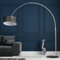 cagü XXL Design Retro Lounge Bogenlampe LUMA Schwarz mit Marmorfuß Schwarz 205-225cm Höhe verstellbar