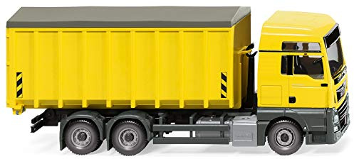 Wiking 067205 Abrollcontainer (MAN TGX Euro 6c/Meiller) zinkgelb - Miniaturmodell 1:87 Spur H0
