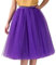 Xmiral Damen Tüll Tutu Rock Plissee Gaze Reine Farbe Knielanges Elastisch Ballett Tanzenrock(Violett)