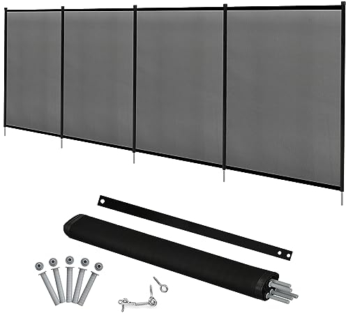 COSTWAY Recinzione di Protezione per Piscina, Barriera Protettiva, Cancelletto di Sicurezza per Piscina, 360 x 125 cm