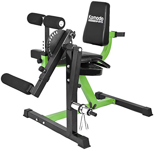 KOMODO Leg Extension and Curl Machine - Seated Extender Bench for Quads Hamstrings Press Curling
