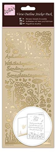 Anitas Outline Stickers, Verses, Get Well, Gold, For Scrapbooking, Card Making, Kids Play, Homework, Art, Craft, Embelish, Decorative, Paper, Card, Glass, Metal, Plastic, Foam