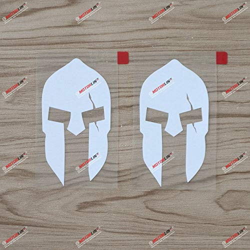 (2) 10,2 cm Molon Labe Sparta-Helm Autoaufkleber Sticker, Weiß, Vinyl, „Komm und hol’s dir“, Riss-Optik