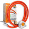 Gasschlauch Set bestehend aus Gasdruckregler 50 mbar und flexiblem Gasschlauch 150 cm - ideal für Gasgrills, Heizstrahler, Hockerkocher, Gaskocher, Lampen, uvm.