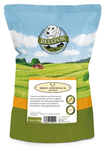 Bellfor Hirsch-Geweihe XL Hundesnack - 120 g. Natürliches Kauknochen für mittelgroße Hunde, getreidefrei und hochverdaulich. Hirschgeweih für Hunde, geeignet für ernährungssensible Hunde.