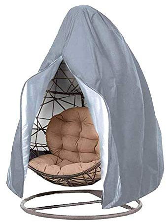 HONCENMAX Abdeckung für Hängesessel/Schwingsessel/Hängekorb mit Reißverschluss - Garten Rattan Wicker Hängesessel wasserdichte Möbel Schutzhülle - Oxford 210D Gewebe und Innen mit PVC Beschichtet