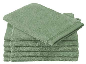 De Witte Lietaer Contessa Gants de Toilette, Cotton, Sea Green, 6gants