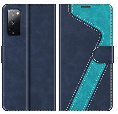 MOBESV Hülle für Samsung Galaxy S20 FE Handyhülle, Lederhülle mit Kartenfach, Klapphülle mit Ständer, Flip Case Handytasche Schutzhülle, Modisch Blau