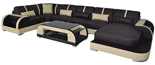 JVmoebel Leder Couch Polster Sitz Eck Garnitur Moderne Design Wohnlandschaft U Form Sofas