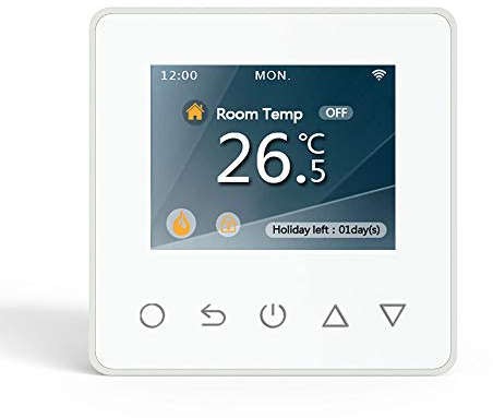 WLAN-Thermostat ThermoLife ET81W mit Farbdisplay - Weiss - Digitales Raumthermostat programmierbar mit Internem Temperatursensor und Bodenfühler - Heizungssteuerung für Fußbodenheizung. 16A