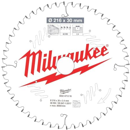 Milwaukee Wooden Mitre Saw Blade 216 x 30 x 2.4 48 Teeth
