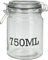 Muddy Hands 750ml Glass Storage Jar with Lid & Clip Top Airtight Kitchen Food Fermenting Preserving Container