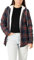 ZENTHACE Damen Karierte Flanellhemden mit Kapuze,Flanell Jacke für Frauen,Flanell-Hoodie mit Reißverschluss Rot/Blau L