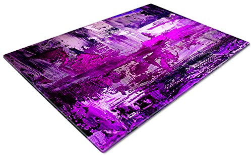 Glass Chopping Board | Kitchen Worktop Protector | Multifunctional Cutting Board | Work Top Savers | Extra Large Chopping Board | Retro Purple Pink