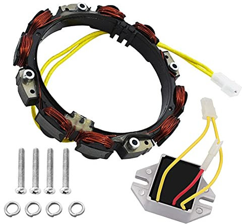 Carkio 592830 696458 Alternateur Compatible avec Briggs & Stratton avec régulateur de Tension MIU14388 John D D150 D155 D160 E160 E170 L118 L120 GT235 GT235E LA155 65 LT166 Tracteur d'avalanche