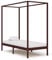 SHUJINGNCE Betten Bettgestelle Himmelbett-Gestell Dunkelbraun Massivholz Kiefer 100 x 200 cm Gesamtmaße: 204 x 104 x 200 cm