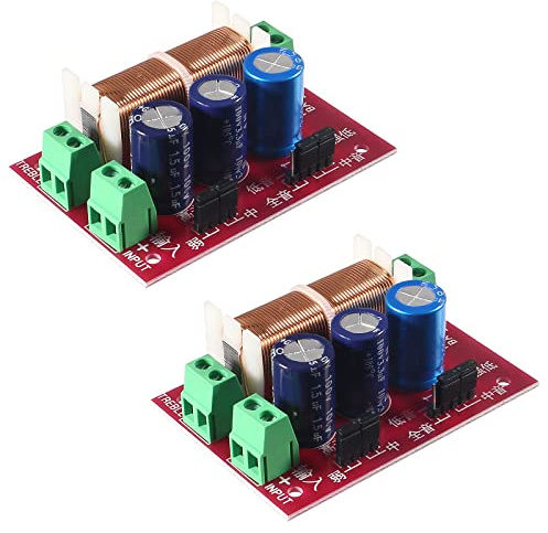 Coliao 2pcs 400W Adjustable Speaker Crossover 2 Way Treble/Bass 2 Unit Audio Frequency Divider Distributor Filters Updated Version