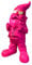 SEWAS Gartenzwerg, Rocker mit Peace Kette, Pink Gold Edition, Neon Pink, handbemalt und wetterfest aus hochwertigem Kunstharz, Dekofigur