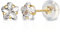 Doro Kimi Damen Ohrstecker gold 585 14 Karat Gelbgold Zirkonia mit 14Karat Silikon ohrstecker verschluss (3, Blume)