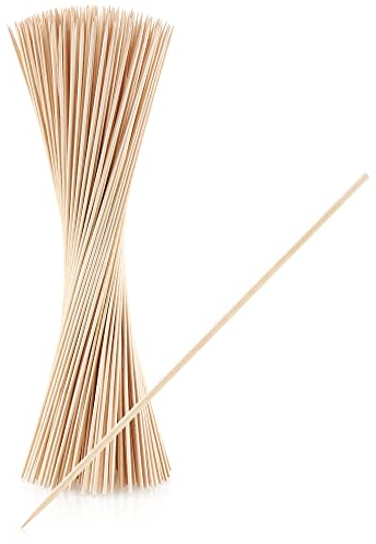 COM-FOUR® 250x brochettes de finger food en bois - longues brochettes en bois pour brochettes de viande, de légumes et de fruits - brochettes de barbecue à usage domestique (250 pièces - 40cm)