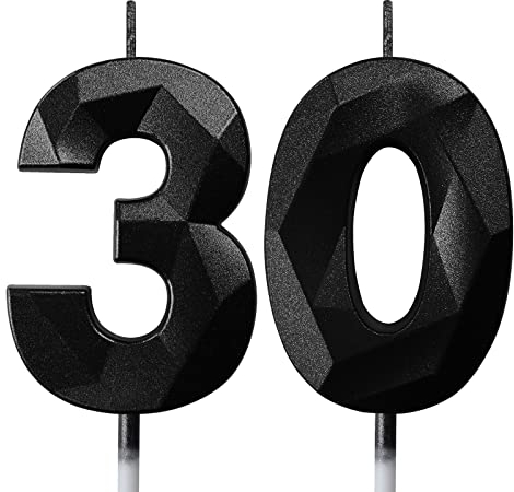Geburtstagskerzen Zahlen Kerze 30 Tortendeko 30. Geburtstag Mann Frau Kerzen Geburtstag Schwarz Zahlen Geburtstagskerzen für Torte