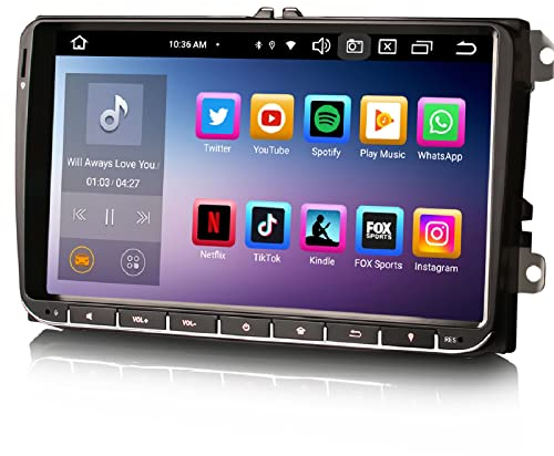 GONFEN 9 Zoll 4GB+64GB 8 Kern Android 13 Autoradio Für VW Golf 5 Golf 6 Passat B6 Polo Tiguan Touran Jetta Skoda Yeti SEAT mit Navigation Wireless CarPlay Android Auto WiFi Bluetooth 5.0 DAB+ FM Radio