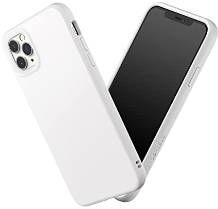 RhinoShield Case kompatibel mit [iPhone 11 Pro Max] | SolidSuit - Stoßdämpfende & schlanke Schutzhülle mit Premium Finish - 3.5 Meter Fallschutz - Austauschbare Kamera-Ringe - Klassik Weiß