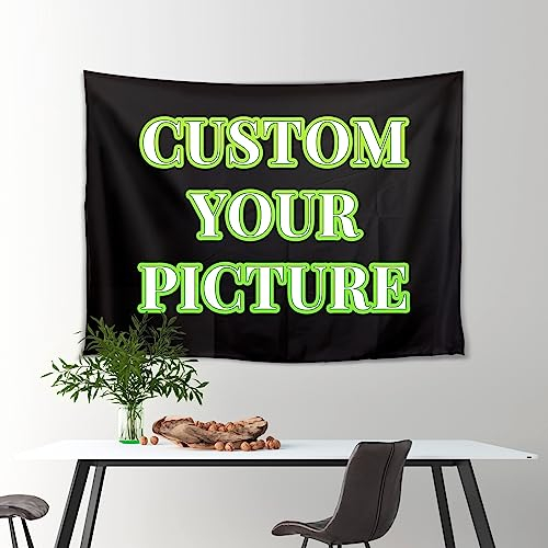 VICVIK Personalisierter Wandteppich Foto und Text Personalisierter Wandbehang für Geburtstag, Personalisierter Wandteppich Hintergrund für Schlafzimmer,Wohnzimmer,Wohndekoration