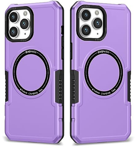 CasurvivePro Custodia magnetica per iPhone 11 Pro Max, [compatibile con MagSafe] Cover protettiva opaca sottile antiurto per iPhone 11 Pro Max viola