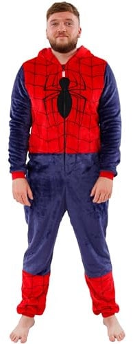 Marvel Onesies For Men | Mens Spiderman Onesie | Spiderman Costume Adult | X-Large Multicolor
