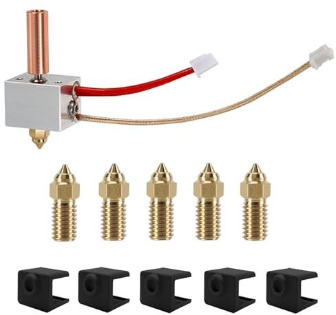LANKEGU Hotend-Heizblock-Kit für Neptune 4, 3D-Druckerzubehör Hotend-Heizblock-Kit mit 5 Silikonsocken und 5 Düsen für Elegoo Neptune 4, Neptune 4 Pro