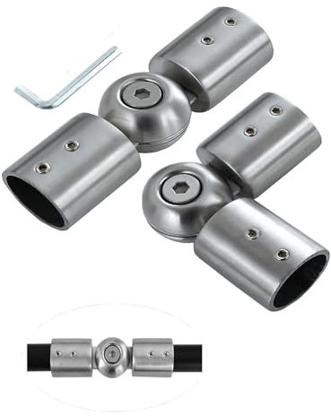 Universal Ecke Gardinenstange Verbinder Fenster Ecke Gardinenstange Verbinder 2er Set Heavy Duty Fenster Gardinenstange Eckverbinder Edelstahl für 1 Zoll Gardinenstangen