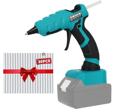 Cordless Hot Glue Gun for Makita 18V Lithium-ion Battery with 30 Pcs Glue Sticks(7 * 150mm) 50W Fast Heating Hot Melt Glue Guns for DIY Craft Projects and Home Quick Repairs(Battery Not Included)