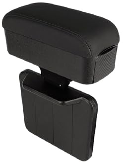 Qirc Car Armrest Box Protector Center Console Armrest Extender Elbow and Forearm Wrist Support Adjustable Height Comfort Pad Universal (Black-with cup holders)