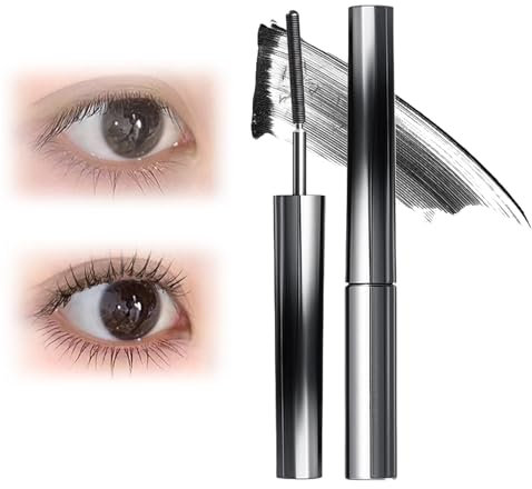 Just Doll Curling Iron Mascara, Just Doll Mascara, 3D Curling Eyelash Iron Mascara, Korean Mascara Metal Wand, Mascara with Metal Wand, WaterProof, Non-clumping (Black)