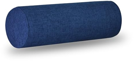 Tinbolunce Neck Roll Pillowcases with Zipper - Full Moon Bolster/Round Cylinder Pillow Case Cover for Bedroom, Living Room, Sofa - Solid Color Cervical Throw Pillow Covers