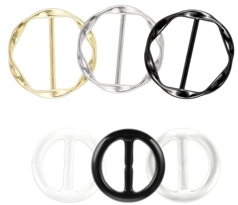 Mabor 6 Stück Schalring Tuchring Gürtelschnalle für Damen Runder Tuchnadel Metall Harz T-Shirt Clips Schalnadel für Frauen Mädchen Kleidung Eckknopf Kleid Hut Gürtel Schal Dekor Clip