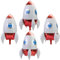4 Stück Rakete Helium Ballon, 4D 23Inch Weltraum Astronaut Folienballon, Weltraum Geburtstag Deko Luftballons, Kindergeburtstag Deko Junge, Science Fiction Ballon Für Weltraum Deko(Rot)
