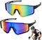 WuGU Schnelle Brille Rave, 2 Stück Polarisiert Fahrradbrille Herren, UV400 Sportbrille-Fahrradbrille Damen, Sport Sonnenbrille Herren für Outdoorsport Radfahren