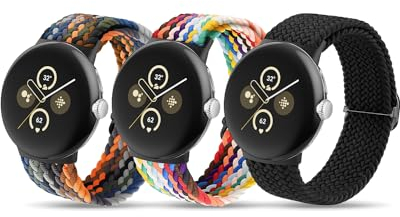 SimpleThings Bracelet tressé pour Google Pixel Watch 2/1 (41 mm), boucle sport réglable et respirante en nylon, homme et femme