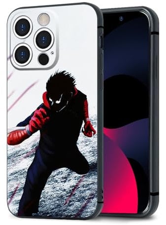 HWLHJJ JJK Yuji Itadori Cool Manga Mobile Phone Case with Black Frame Anime Silicone TPU Case for iPhone 13 Mini