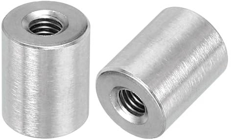 QUARKZMAN 10Stk M5 Runde Anschlussmuttern 304 Edelstahl Kupplungsmutter 15mm/0.6 Länge Hülse Stab Stehbolzen Mutter für Halterung M5x15x12mm