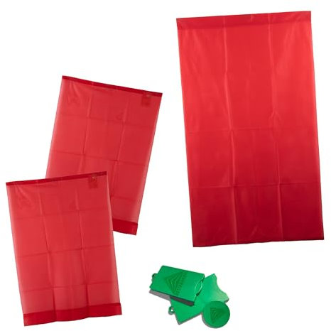 AKTIVHANDEL Signalfahne rot 3er Set, 3 Signalflaggen VEB Pulsnitz, 60 x 100 cm (1x), 60 x 40 cm (2x), rote Flaggen aus 100% Polyester, Fahnen für Sichtbarkeit und Sicherheit inkl. Einkaufswagenchip